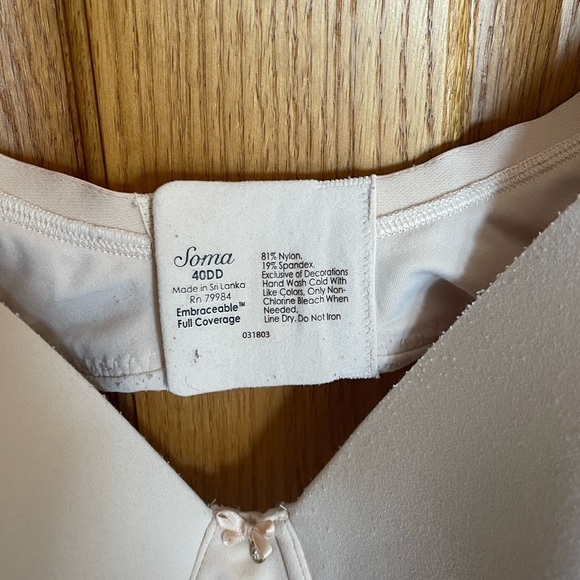 Soma Embraceable Full Coverage Bra 40DD - Picture 5 of 5